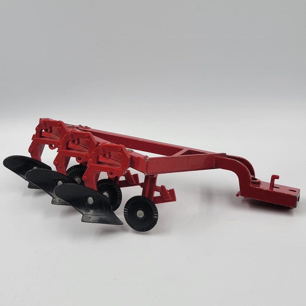 Vintage Ertl International Red Metal Farm Tiller Cultivator Plow 1970's